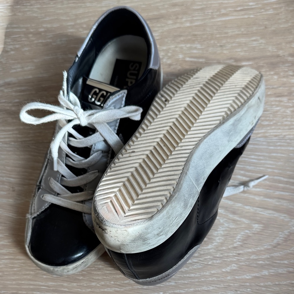 Golden Goose Black and Silver Star Sneakers - Picture 5 of 6